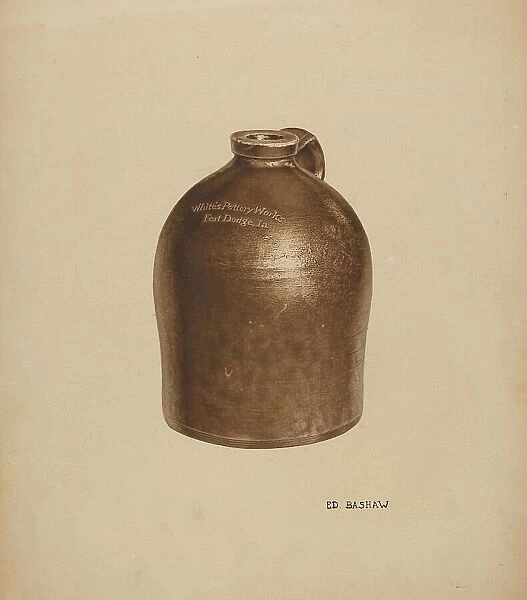 Pottery Milk Jug, c. 1934. Creator: Edward Bashaw