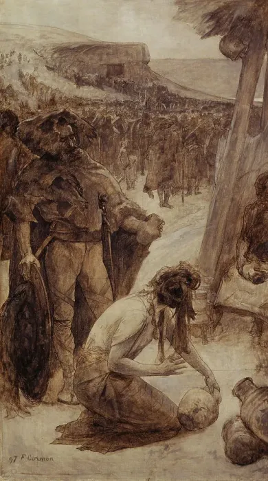 Framed Print : Pottery, sketch for the amphitheatre of palaeontology at the Museum of Natural History Paris, 1897. Creator: Fernand Cormon Framed Print : Pottery, sketch for the amphitheatre of palaeontology at the Museum of Natural History Paris, 1897. Creator: Fernand Cormon