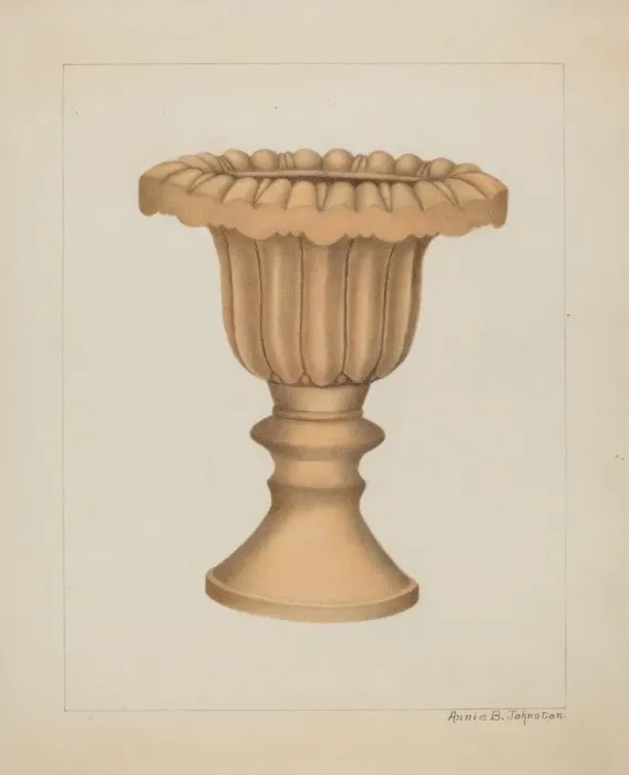Framed Print : Pottery Vase, c. 1938. Creator: Annie B Johnston Framed Print : Pottery Vase, c. 1938. Creator: Annie B Johnston