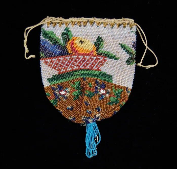 Framed Print : Pouch, American, 1820-40. Creator: Unknown Framed Print : Pouch, American, 1820-40. Creator: Unknown