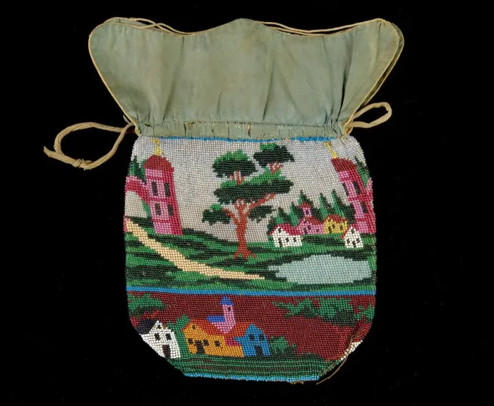 Framed Print : Pouch, American, 1820-40. Creator: Unknown Framed Print : Pouch, American, 1820-40. Creator: Unknown