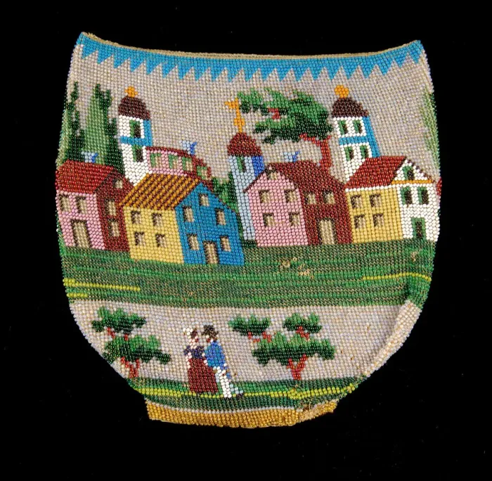 Framed Print : Pouch, American, 1830-60. Creator: Unknown Framed Print : Pouch, American, 1830-60. Creator: Unknown