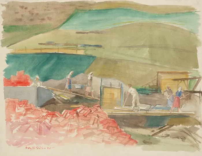 Framed Print : Poultry farm in Liptovsky Mikulas, 1950. Creator: Bedrich Hoffstadter Framed Print : Poultry farm in Liptovsky Mikulas, 1950. Creator: Bedrich Hoffstadter