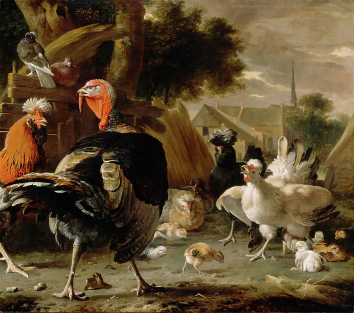 Framed Print : Poultry Yard, c1668. Creator: Melchior d'Hondecoeter. Poultry Yard, c1668. Creator: Melchior d'Hondecoeter Framed Print : Poultry Yard, c1668. Creator: Melchior d'Hondecoeter. Poultry Yard, c1668. Creator: Melchior d'Hondecoeter