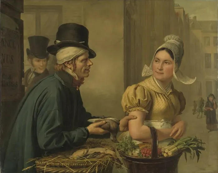 Framed Print : The Poultryman, 1827. Creator: Ignace Brice Framed Print : The Poultryman, 1827. Creator: Ignace Brice