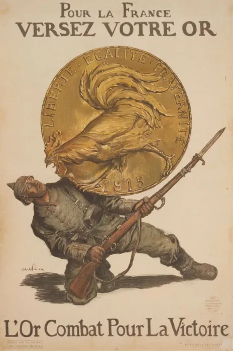 Framed Print : Pour la France versez votre or. L or combat pour la victoire, 1915 Framed Print : Pour la France versez votre or. L or combat pour la victoire, 1915