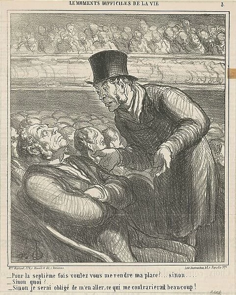 Pour la septième fois voulez-vous me rendre... 19th century. Creator: Honore Daumier