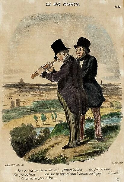 Pour une belle vue, v'là une belle vue!.. 1847. Creator: Honore Daumier