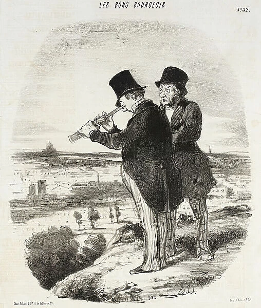Pour une belle vue, v'là une belle vue!, 1847. Creator: Honore Daumier