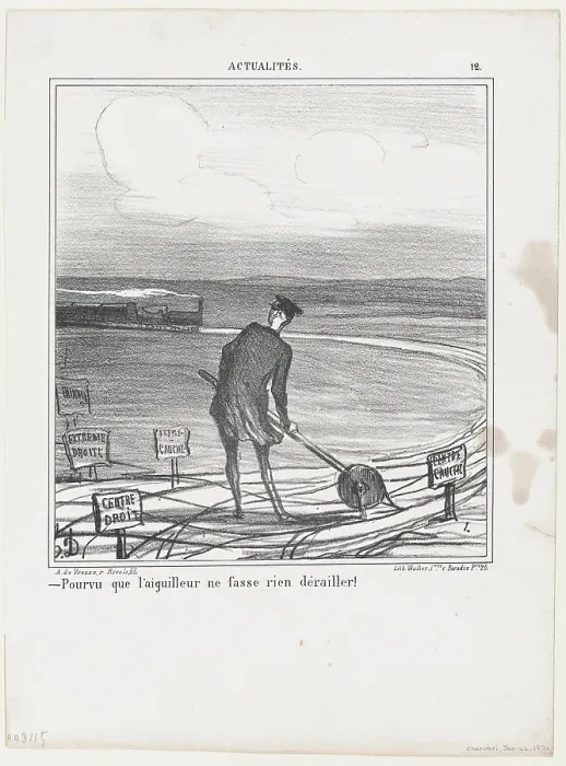 Framed Print : Pourvu que l'aiguilleur ne fasse rien derailler!, 1870. Creator: Honore Daumier. Pourvu que l'aiguilleur ne fasse rien derailler!, 1870. Creator: Honore Daumier Framed Print : Pourvu que l'aiguilleur ne fasse rien derailler!, 1870. Creator: Honore Daumier. Pourvu que l'aiguilleur ne fasse rien derailler!, 1870. Creator: Honore Daumier
