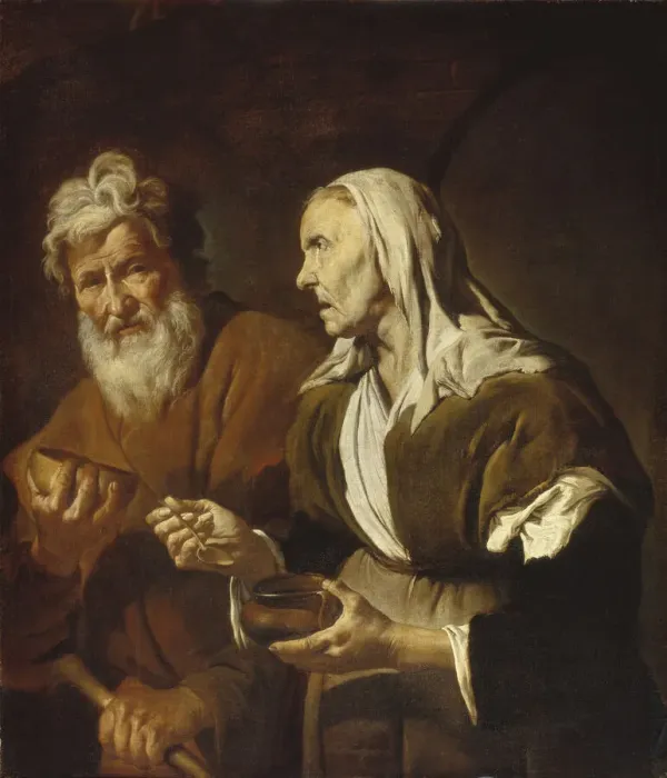 Framed Print : Poverty. Creator: Bellotti, Pietro (1625-1700) Framed Print : Poverty. Creator: Bellotti, Pietro (1625-1700)