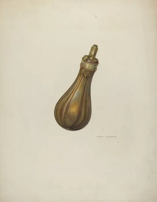 Framed Print : Powder Flask, 1941. Creator: Archie Thompson Framed Print : Powder Flask, 1941. Creator: Archie Thompson