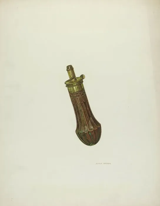 Framed Print : Powder Flask, c. 1941. Creator: Adolph Opstad Framed Print : Powder Flask, c. 1941. Creator: Adolph Opstad