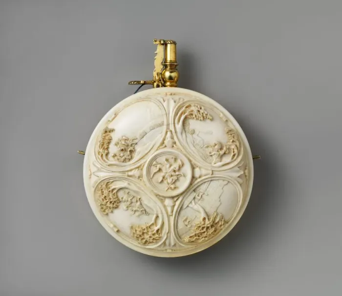 Framed Print : Powder Flask, German, late 17th century. Creator: Unknown