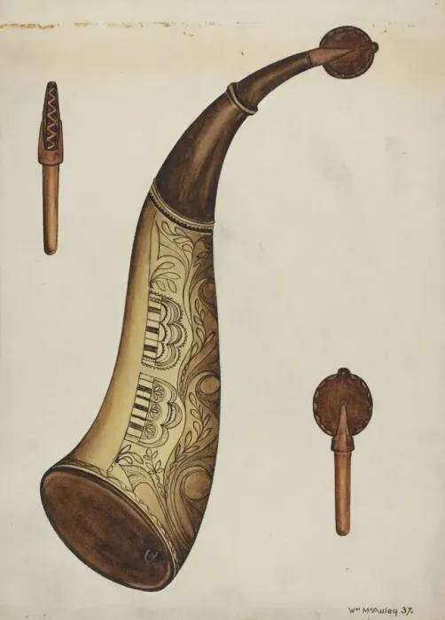 Framed Print : Powder Horn, 1937. Creator: William McAuley Framed Print : Powder Horn, 1937. Creator: William McAuley