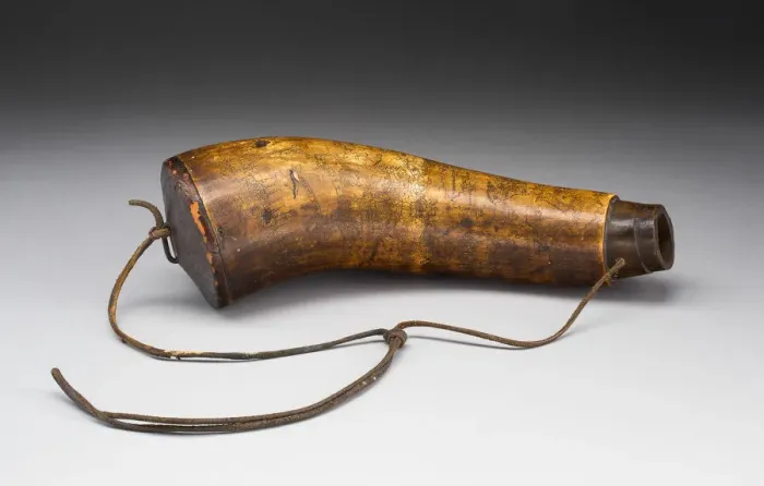 Framed Print : Powder Horn, c. 1775. Creator: Unknown Framed Print : Powder Horn, c. 1775. Creator: Unknown
