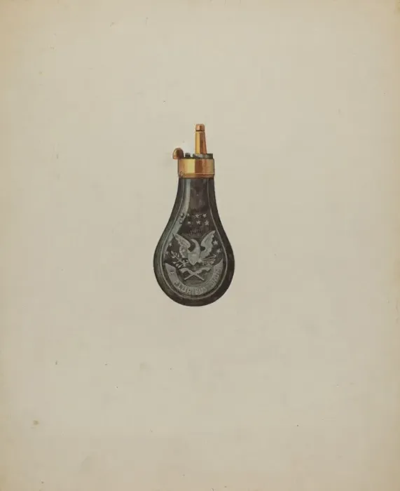 Framed Print : Powder Horn, c. 1936. Creator: Samuel O. Klein Framed Print : Powder Horn, c. 1936. Creator: Samuel O. Klein