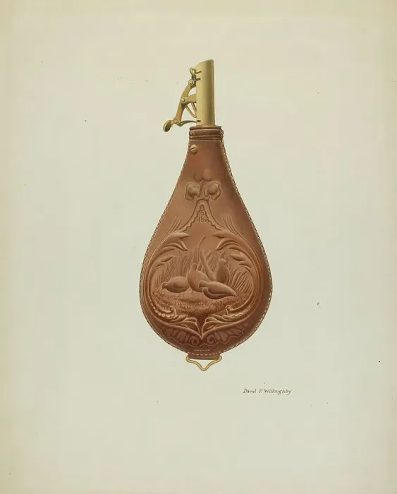 Framed Print : Powder Horn, c. 1937. Creator: David P. Willoughby Framed Print : Powder Horn, c. 1937. Creator: David P. Willoughby