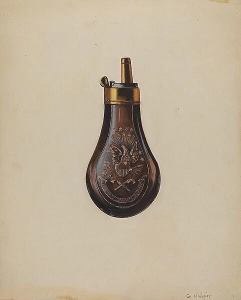 Powder Horn, c. 1937. Creator: Grace Halpin