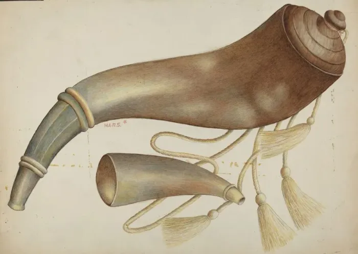 Framed Print : Powder Horn, c. 1937. Creator: Margaret Stottlemeyer Framed Print : Powder Horn, c. 1937. Creator: Margaret Stottlemeyer
