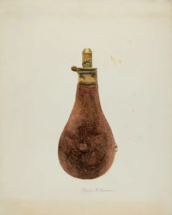 Framed Print : Powder Horn, c. 1937. Creator: Marius Hansen Framed Print : Powder Horn, c. 1937. Creator: Marius Hansen