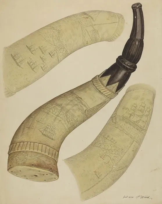 Framed Print : Powder Horn, c. 1937. Creator: Paul Ward