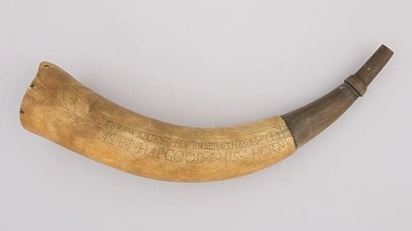 Powder Horn, Colonial American, Shrewsbury, Massachusetts, dated 1749. Creator: Unknown