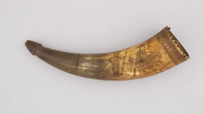 Framed Print : Powder Horn, Mexican, dated March 10, 1809. Creator: Unknown Framed Print : Powder Horn, Mexican, dated March 10, 1809. Creator: Unknown