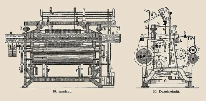 Framed Print : Power Loom, 1900s. Creator: Anonymous Framed Print : Power Loom, 1900s. Creator: Anonymous