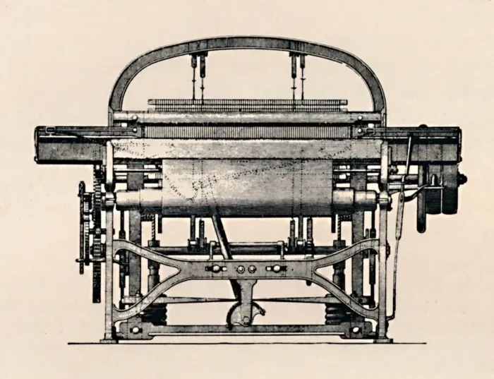 Framed Print : Power Loom (Front View), 1836, (1904) Framed Print : Power Loom (Front View), 1836, (1904)