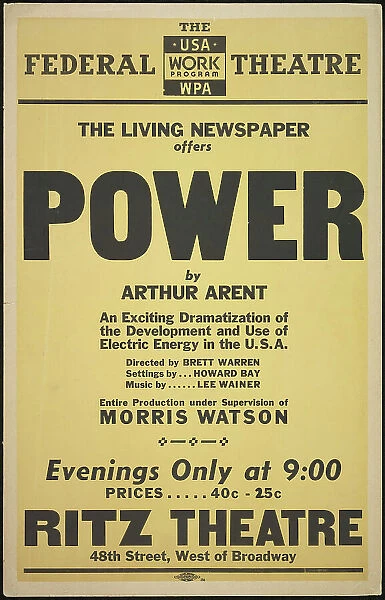 Power, New York, 1937. Creator: Unknown