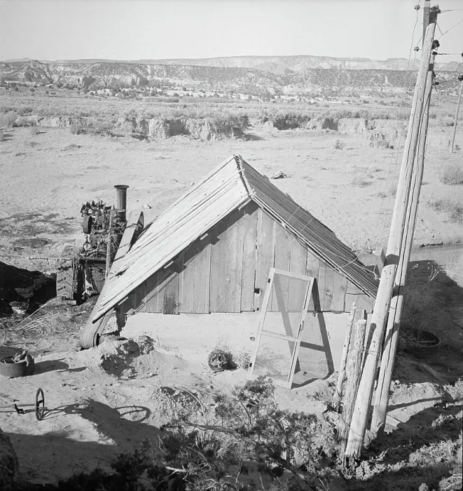 Framed Print : Power station, Escalante, Utah, 1936. Creator: Dorothea Lange Framed Print : Power station, Escalante, Utah, 1936. Creator: Dorothea Lange