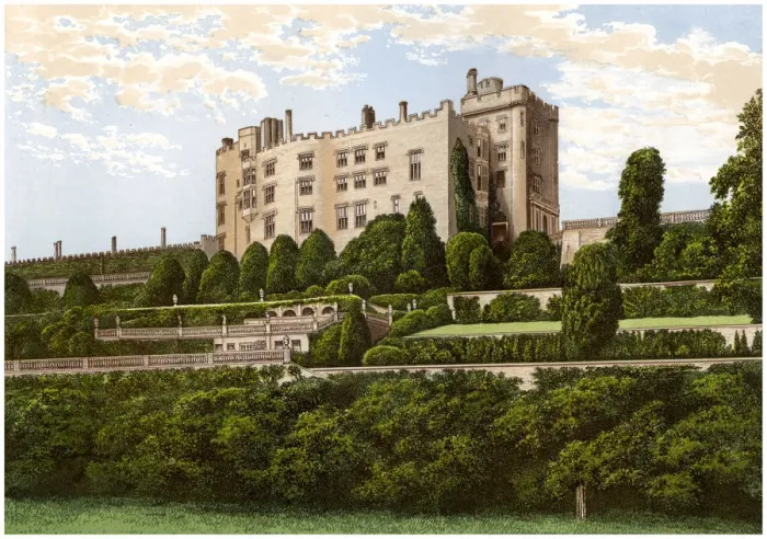 Framed Print : Powis Castle, Powys, Wales, home of the Earl of Powys, c1880 Framed Print : Powis Castle, Powys, Wales, home of the Earl of Powys, c1880