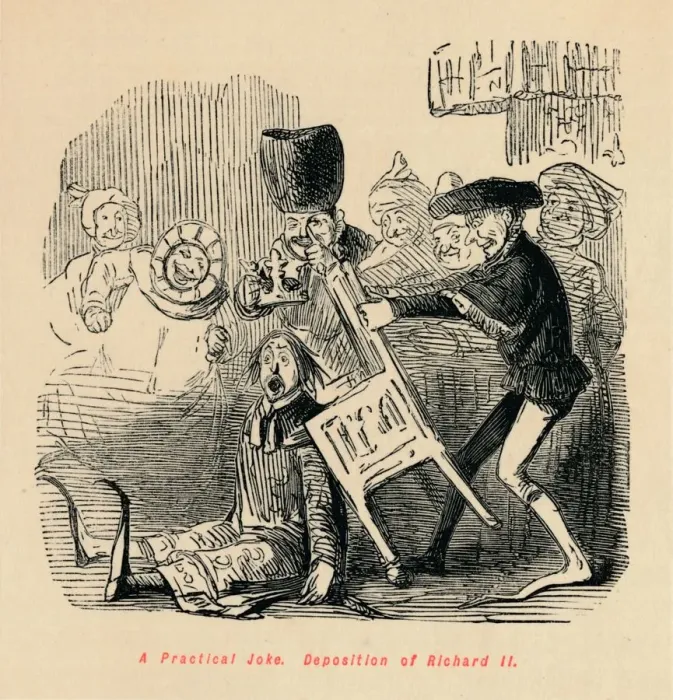 Framed Print : A Practical Joke. Deposition of Richard II, c1860, (c1860). Artist: John Leech Framed Print : A Practical Joke. Deposition of Richard II, c1860, (c1860). Artist: John Leech