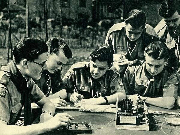 Practice in Morse Signalling, 1944. Creator: Unknown