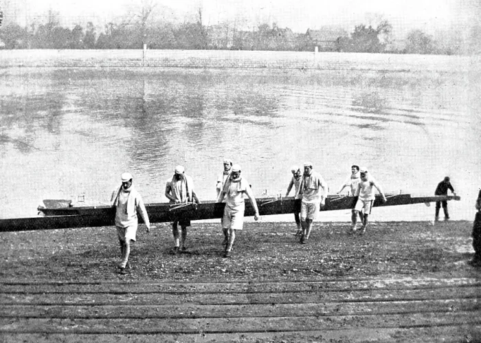 Framed Print : Practicing for the Universities Boat-Race, 1895. Creator: George Meisenbach. Practicing for the Universities Boat-Race, 1895. Creator: George Meisenbach Framed Print : Practicing for the Universities Boat-Race, 1895. Creator: George Meisenbach. Practicing for the Universities Boat-Race, 1895. Creator: George Meisenbach