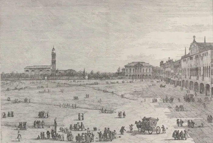 Framed Print : Pradella Valle: the right half of the square of Pradella Valle in Padua