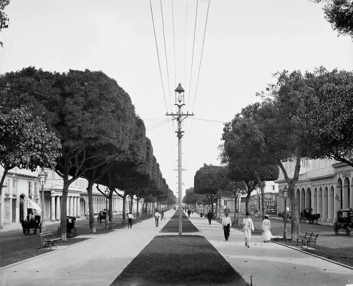 Framed Print : The Prado, looking north, Havana, Cuba, c1904. Creator: Unknown Framed Print : The Prado, looking north, Havana, Cuba, c1904. Creator: Unknown
