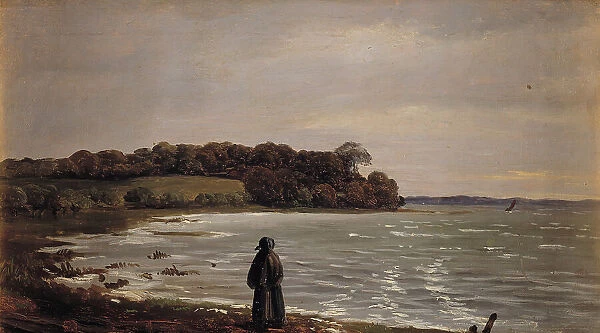At Præsto Fjord in the wind, 1847. Creator: Carlo Eduardo Dalgas