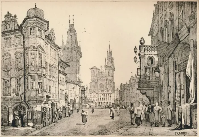 Framed Print : Prague, c1820 (1915). Artist: Samuel Prout Framed Print : Prague, c1820 (1915). Artist: Samuel Prout