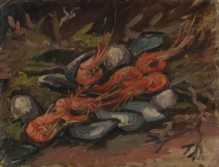 Framed Print : Prawns and Mussels Framed Print : Prawns and Mussels