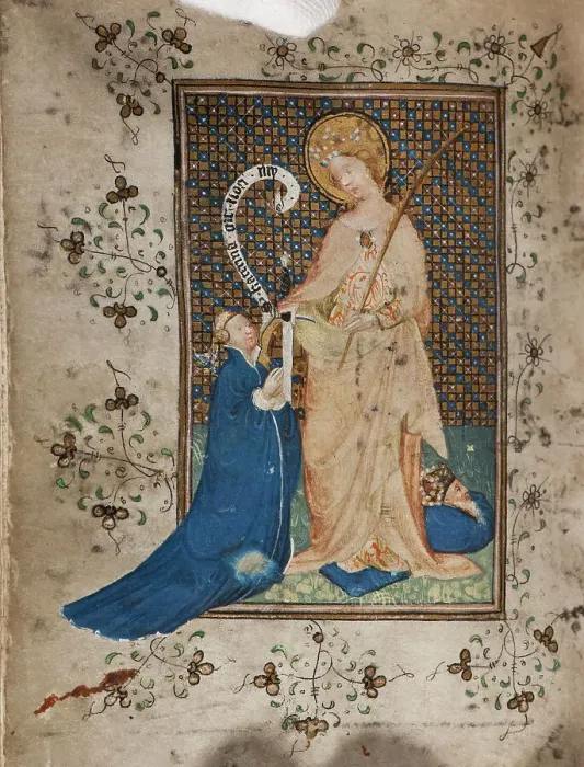 Framed Print : Prayer book in Dutch, c.1430. Creator: Unknown Framed Print : Prayer book in Dutch, c.1430. Creator: Unknown