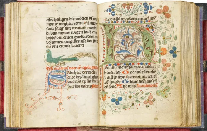 Framed Print : Prayer book. German manuscript on parchment with initials decorated with flowers, c.1425. Creator: Anonymous master Framed Print : Prayer book. German manuscript on parchment with initials decorated with flowers, c.1425. Creator: Anonymous master