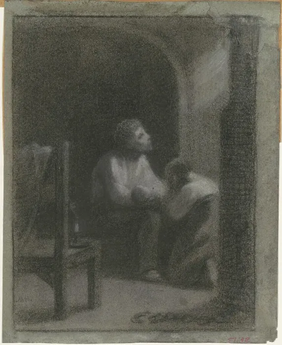 Framed Print : The Prayer, c. 1860s. Creator: William Morris Hunt Framed Print : The Prayer, c. 1860s. Creator: William Morris Hunt