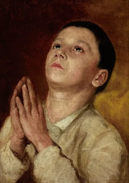 Framed Print : Prayer, c1883. Creator: Emanuel Herncisz Framed Print : Prayer, c1883. Creator: Emanuel Herncisz