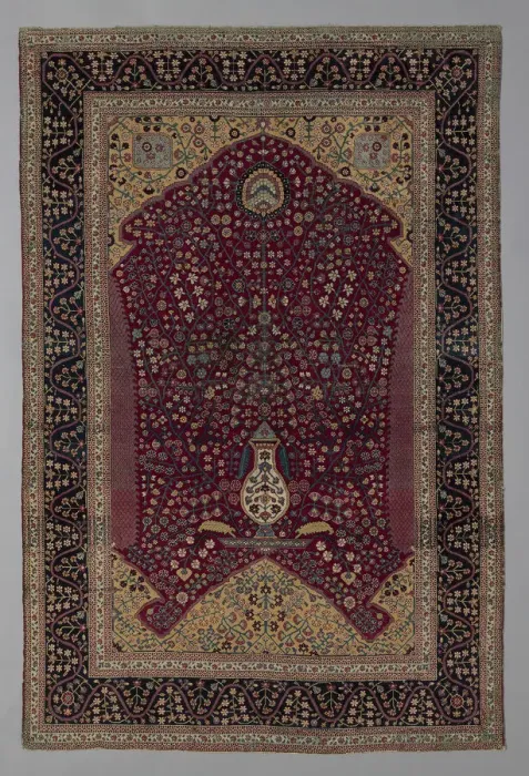 Framed Print : Prayer Carpet, India, 19th century. Creator: Unknown Framed Print : Prayer Carpet, India, 19th century. Creator: Unknown