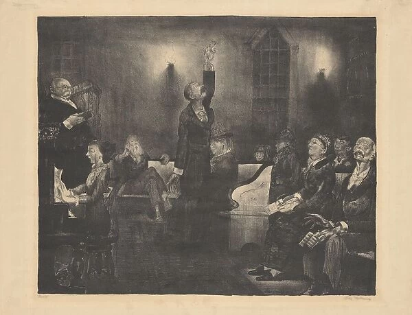 Prayer Meeting, second stone, 1916. Creator: George Wesley Bellows