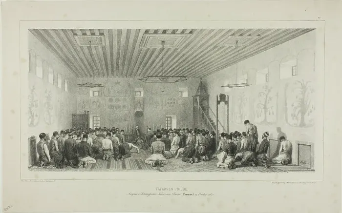 Framed Print : Praying Tartars, Istrimdjami-Kara-sou-Bazar, Crimea, October 19, 1837, 1844. Creator: Auguste Raffet Framed Print : Praying Tartars, Istrimdjami-Kara-sou-Bazar, Crimea, October 19, 1837, 1844. Creator: Auguste Raffet