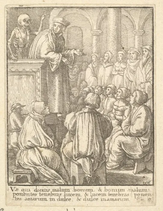 Framed Print : Preacher, from the Dance of Death, 1651. Creator: Wenceslaus Hollar Framed Print : Preacher, from the Dance of Death, 1651. Creator: Wenceslaus Hollar