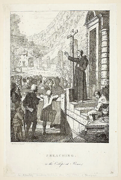 Preaching in the College at Rome, 1773 / 75. Creator: David Allan